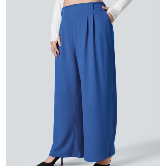 Halara Flex High Waisted Pocket Wide Leg Waffle Work Pants NWT Size SP - Picture 3 of 7